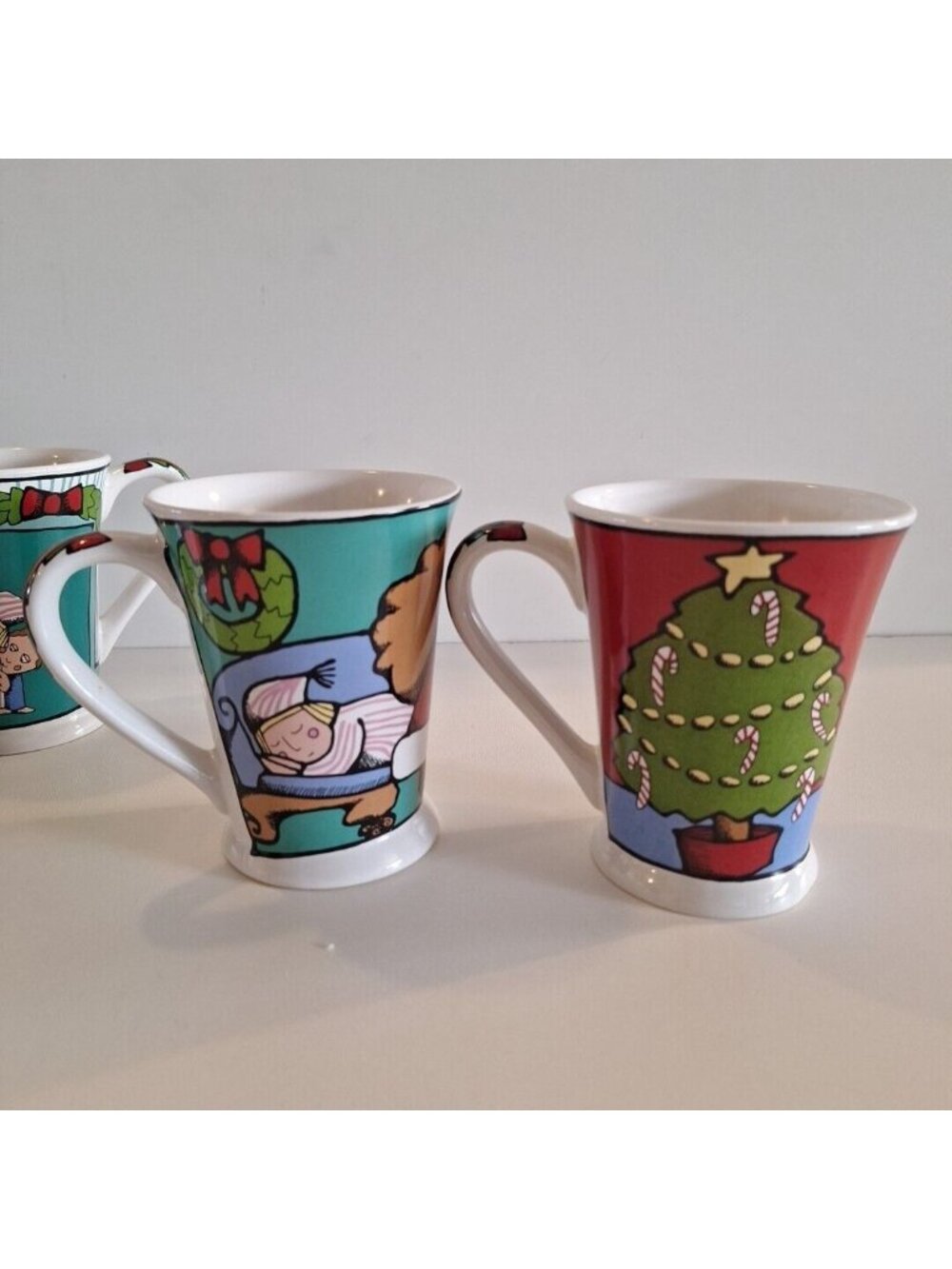 Ursula’s Christmas Signature 4 Mugs Holiday Ceramic Cups Dodge - Picture 10 of 11